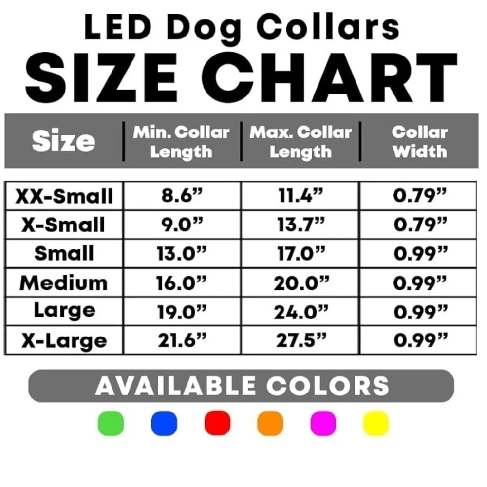 LED light up adjustable glow in the dark dog collar red size medium